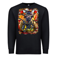 Black firefighter axe and ladder Premium Sweatshirt - LillyAllenDesigns