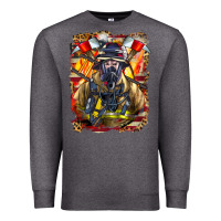 Charcoal Heather firefighter axe and ladder Premium Sweatshirt - LillyAllenDesigns