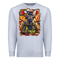 Heather Grey firefighter axe and ladder Premium Sweatshirt - LillyAllenDesigns