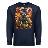 Navy firefighter axe and ladder Premium Sweatshirt - LillyAllenDesigns