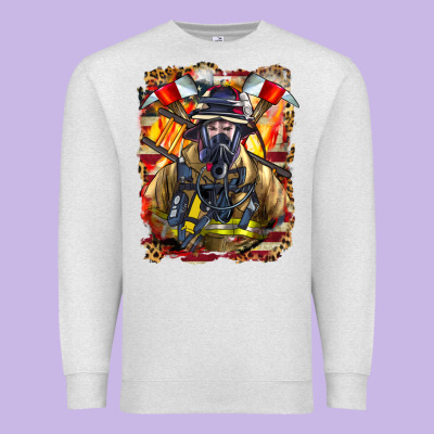 Firefighter Axe And Ladder Premium Sweatshirt Designed By Lillyallendesigns