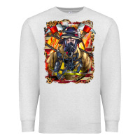Oatmeal Heather firefighter axe and ladder Premium Sweatshirt - LillyAllenDesigns