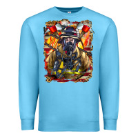 Ocean Blue firefighter axe and ladder Premium Sweatshirt - LillyAllenDesigns