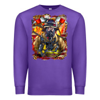 Purple firefighter axe and ladder Premium Sweatshirt - LillyAllenDesigns