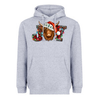 Heather Grey joy christmas shaggy cow Heavyweight Hoodie - Jasminsmagicworld