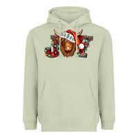 Matcha joy christmas shaggy cow Heavyweight Hoodie - Jasminsmagicworld