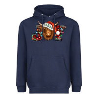 Navy joy christmas shaggy cow Heavyweight Hoodie - Jasminsmagicworld