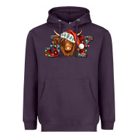 Plum joy christmas shaggy cow Heavyweight Hoodie - Jasminsmagicworld