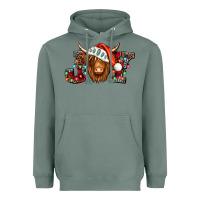 Sage joy christmas shaggy cow Heavyweight Hoodie - Jasminsmagicworld