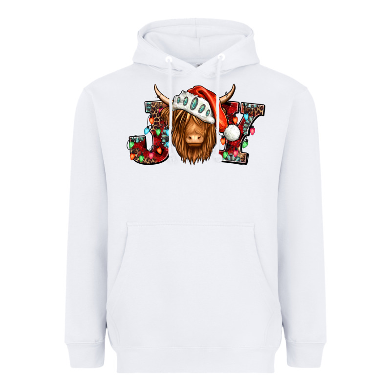 Joy Christmas Shaggy Cow Heavyweight Hoodie by Jasminsmagicworld | Teevron