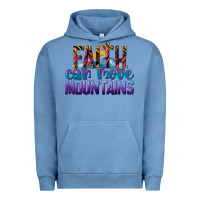 Pigment Pebble Blue Faith Can Move Mountains Urban Hoodie - LillyAllenDesigns