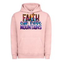Pigment Salmon Faith Can Move Mountains Urban Hoodie - LillyAllenDesigns