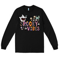Black spooky vibes Long Sleeve Tee - CowhideDigitalArt