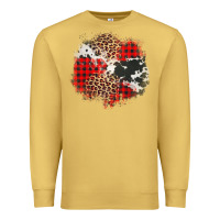 Antique Gold leopard cowhide Christmas plaid patches Premium Sweatshirt - Jasminsmagicworld