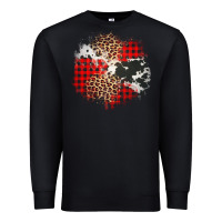 Black leopard cowhide Christmas plaid patches Premium Sweatshirt - Jasminsmagicworld