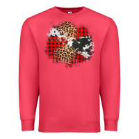 Cardinal leopard cowhide Christmas plaid patches Premium Sweatshirt - Jasminsmagicworld
