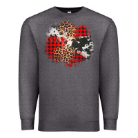 Charcoal Heather leopard cowhide Christmas plaid patches Premium Sweatshirt - Jasminsmagicworld