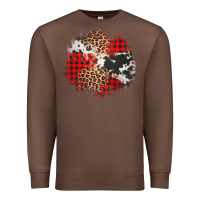 Chestnut leopard cowhide Christmas plaid patches Premium Sweatshirt - Jasminsmagicworld