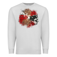 Dove Grey leopard cowhide Christmas plaid patches Premium Sweatshirt - Jasminsmagicworld