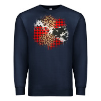 Navy leopard cowhide Christmas plaid patches Premium Sweatshirt - Jasminsmagicworld
