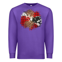 Purple leopard cowhide Christmas plaid patches Premium Sweatshirt - Jasminsmagicworld