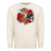 Sandshell leopard cowhide Christmas plaid patches Premium Sweatshirt - Jasminsmagicworld