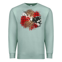 Seafoam leopard cowhide Christmas plaid patches Premium Sweatshirt - Jasminsmagicworld