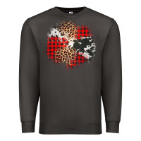 Smoke leopard cowhide Christmas plaid patches Premium Sweatshirt - Jasminsmagicworld