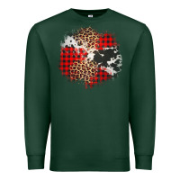 Sports Green leopard cowhide Christmas plaid patches Premium Sweatshirt - Jasminsmagicworld