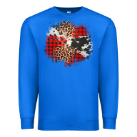 True Royal leopard cowhide Christmas plaid patches Premium Sweatshirt - Jasminsmagicworld