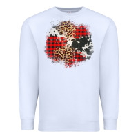 White leopard cowhide Christmas plaid patches Premium Sweatshirt - Jasminsmagicworld