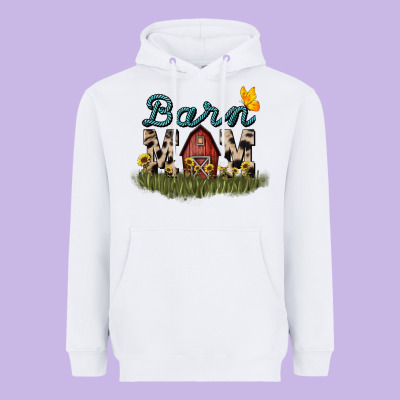 Barn Mom Sunflower Heavyweight Hoodie Designed By Nancycooperartshop