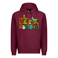 Burgundy feliz navidad sombrero Premium Hoodie - AdoDesignShop