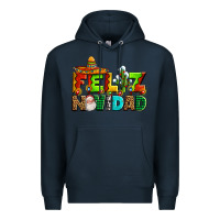 Navy feliz navidad sombrero Premium Hoodie - AdoDesignShop