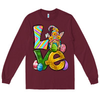 Burgundy Love gnome Easter Long Sleeve Tee - Neo Western