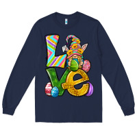 Navy Love gnome Easter Long Sleeve Tee - Neo Western
