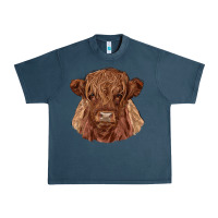 Midnight Navy highland cow Urban Heavy Tee - RanaPortraitStore