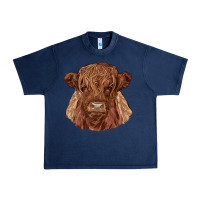 Navy highland cow Urban Heavy Tee - RanaPortraitStore
