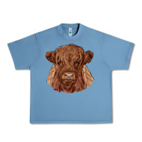 Pebble Blue highland cow Urban Heavy Tee - RanaPortraitStore
