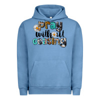 Pigment Pebble Blue Pray Without Ceasing Urban Hoodie - LillyAllenDesigns