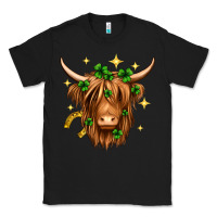 Black St. Patrick's Day Highland Cow Classic Tee - Neo Western