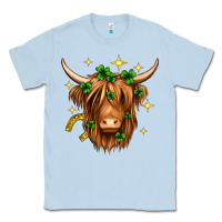 Dusty Blue St. Patrick's Day Highland Cow Classic Tee - Neo Western