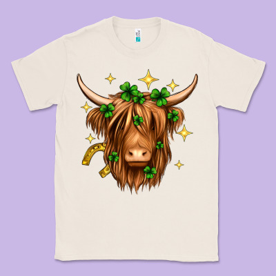 St. Patrick's Day Highland Cow Classic Tee Designed By Neo Western