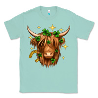 Seafoam St. Patrick's Day Highland Cow Classic Tee - Neo Western