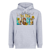 Heather Grey be the light Heavyweight Hoodie - NancyCooperArtShop