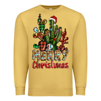 Antique Gold merry christmas cactus western Premium Sweatshirt - BarkalooDesign