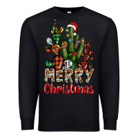 Black merry christmas cactus western Premium Sweatshirt - BarkalooDesign
