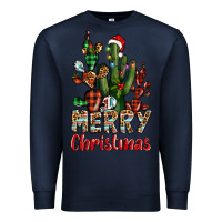 Navy merry christmas cactus western Premium Sweatshirt - BarkalooDesign