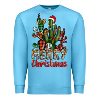 Ocean Blue merry christmas cactus western Premium Sweatshirt - BarkalooDesign