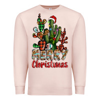 Pale Pink merry christmas cactus western Premium Sweatshirt - BarkalooDesign